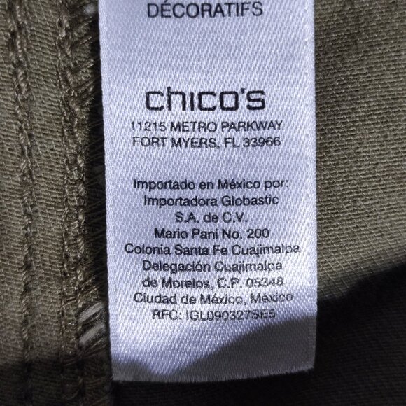 Chico's jeans woman's 2( L/12) olive green colour Platinum Boyfriend style - Picture 7 of 14